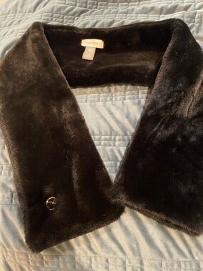 Calvin Klein Black Faux Fur Collar